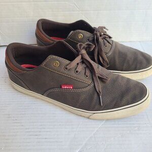 LEVI'S Size 12 M Ethan Perf Waxed Brown Men's Comfort Sneakers